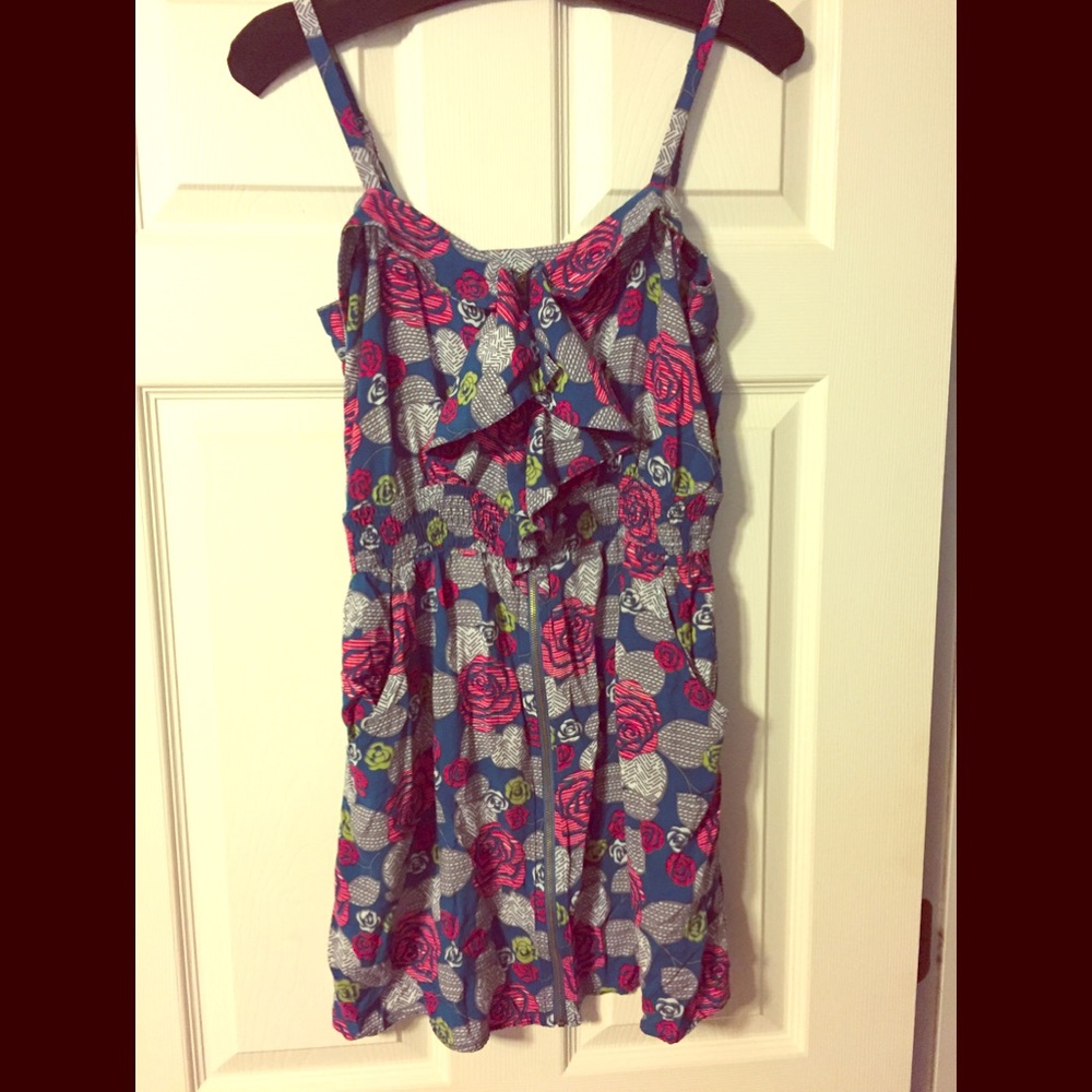 Rose patterned mini dress